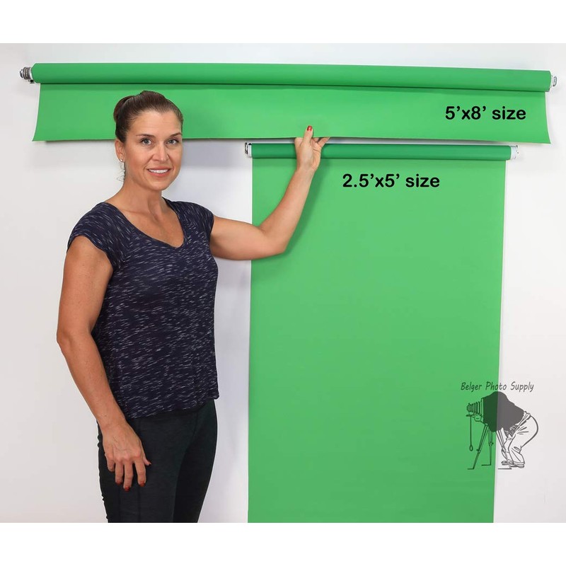 White Large Spring-Powered Roll-Up/Pull-Down Background Before & After