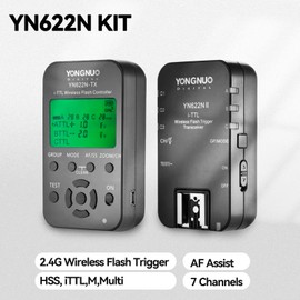 YONGNUO YN622N Kit YN622N-Kit - Kit de Disparador de Flash inalámbrico i-TTL con Pantalla LED para Nikon Incluido, 1 Controlador YN622N-TX y 1 transceptor YN622N II