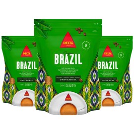 Delta Cafés Brazil Ground Coffee, Smooth and Delicious Medium Roast Coffee, Espresso Machine Compatible, Universal Grinding 7.76 Ounces (Pack of 3)