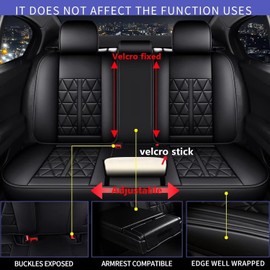 DISUTOGO Seat Covers Fit for Nissan Frontier 2007-2024 2025 Car Seat Cover Full Set Faux Leather Waterproof Seat Cushion Vehicle (Black&5 Seats)