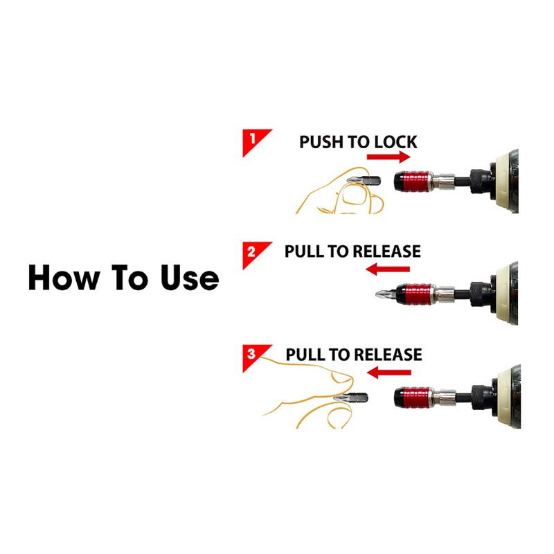 Big Red 1/4 Inch magnetic quick change bit holder,hex shank