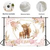 Newsely Highland Cow Baby Shower Decorations Backdrop 7Wx5H Photography Boho