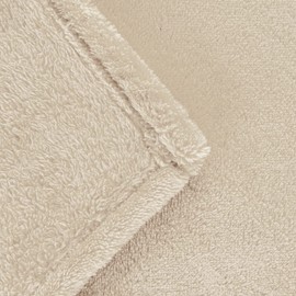 HOMLA Red Fleece Blanket Fluffy and Warm - for Couch Sofa and Bed Cuddly Blanket Sofa Blanket - Easy Care 150 x 200 cm Beige