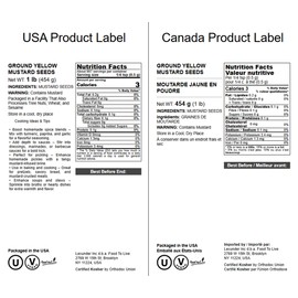 Food to Live Ground Yellow Mustard Seeds, 1 Pound – All-Natural, Vegan Spice for Flavorful Cooking and Seasoning, Non-GMO, Kosher, Bulk