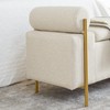 YOPTO Upholstered Linen Storage Ottoman Bench with Cylindrical Armrest&Golden Metal