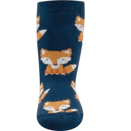 Ewers Stopper Socks SoftStep, Non-Slip Sole for Boys and Girls Fox, Made in Germany, Children's Socks, Non-Slip, ABS - Ink, size: 21-22