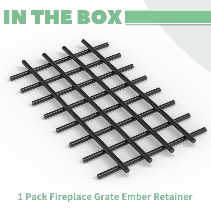 Memrita Fireplace Grate Ember Retainer, 16'' x 10'' Heavy Duty