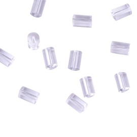 Pandahall 450pcs Clear Soft Plastic Earring Back Stopper
