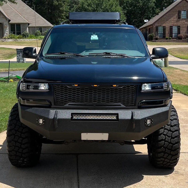 Spec-D Tuning Matte Black Mesh Grille w/LED Lamps Compatible with