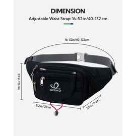 Waterfly Bum Bag Fanny Pack for Men Women Large Waist Pack with Multi Pockets for Running Hiking Camping Workout Cycling
