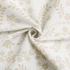 Lush Decor - Shower Curtain, Textured Linen Design, Delicate Floral Bathroom Decor (Doreen Neutral, 72" x 72")