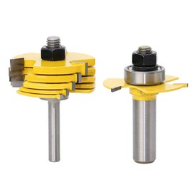 Gasea 6 Pieces 1/2-Inch Shank Slot Cutters Adjustable 3 Wing Router Bit Set for Woodworking Tool 1/4", 3/16", 5/32", 1/8", 3/32", 1/16"