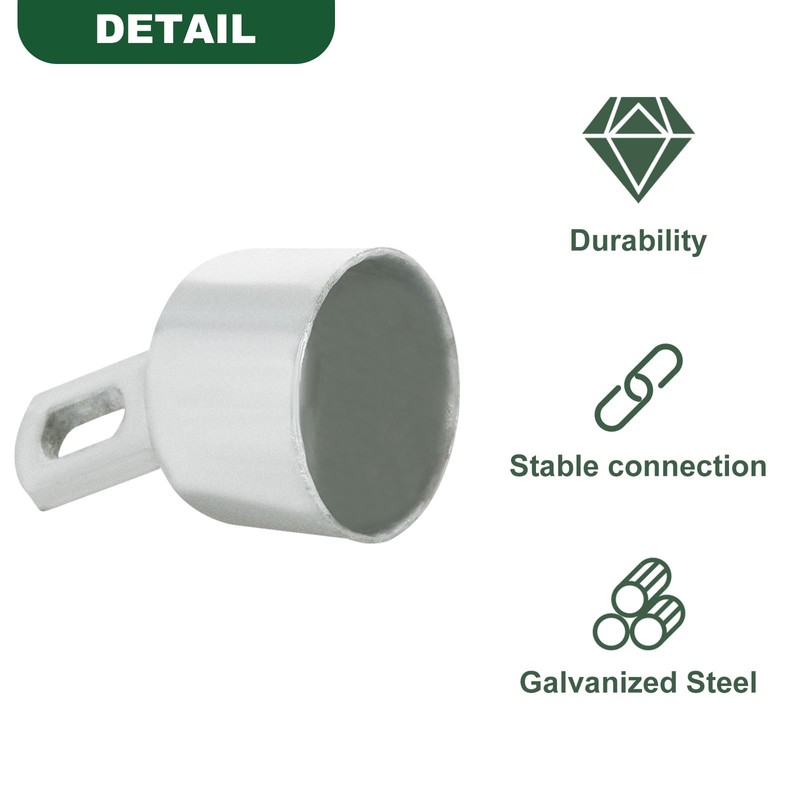 MUXHEL 8 Pcs 1-5/8" Top Rail End, Galvanized Steel Top