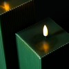 Girimax Dark Green Ribbed Flameless Candles with Remote, Battery Operated