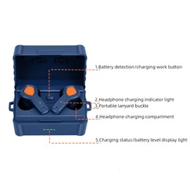 Pdflie Active Hearing Protection Earplugs Electronic Shooter Earbuds Electric Amplification Ear Buds Plugs Rechargeable Kits with Charging Box for Men Women Shooting Hunting(Blue,24dB Noise Reduction)