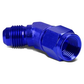 Auto Dynasty 8AN AN-8 1/2 Male Female 45 Degree Bulkhead Flare Aluminum Finish Fitting (Blue)