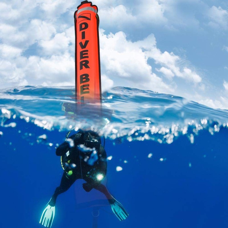 Keenso Diving Accessories 6FT High Visibility Surface Marker Buoy Inflatable