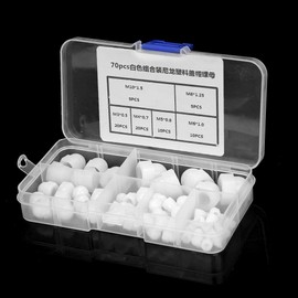 70pcs Hex Acorn Nuts Assortment Kit M3/M4/M5/M6/M8/M10 Nylon Acorn Nut Dome Head Hex Nuts(White)