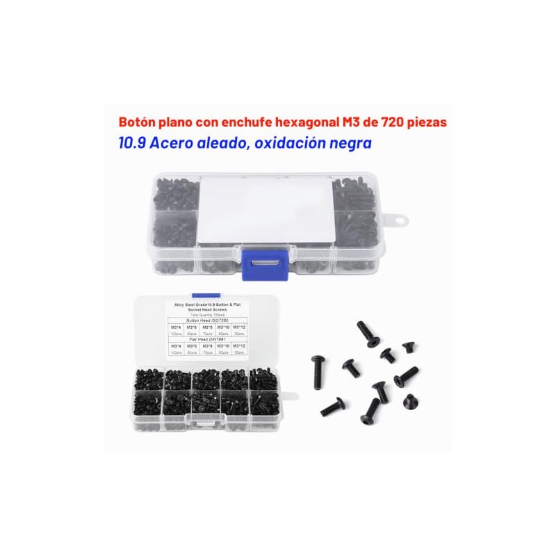 720pcs M3 4/6/8/10/12 Par de Tornillos de Aleaci?n Tornillos Torx