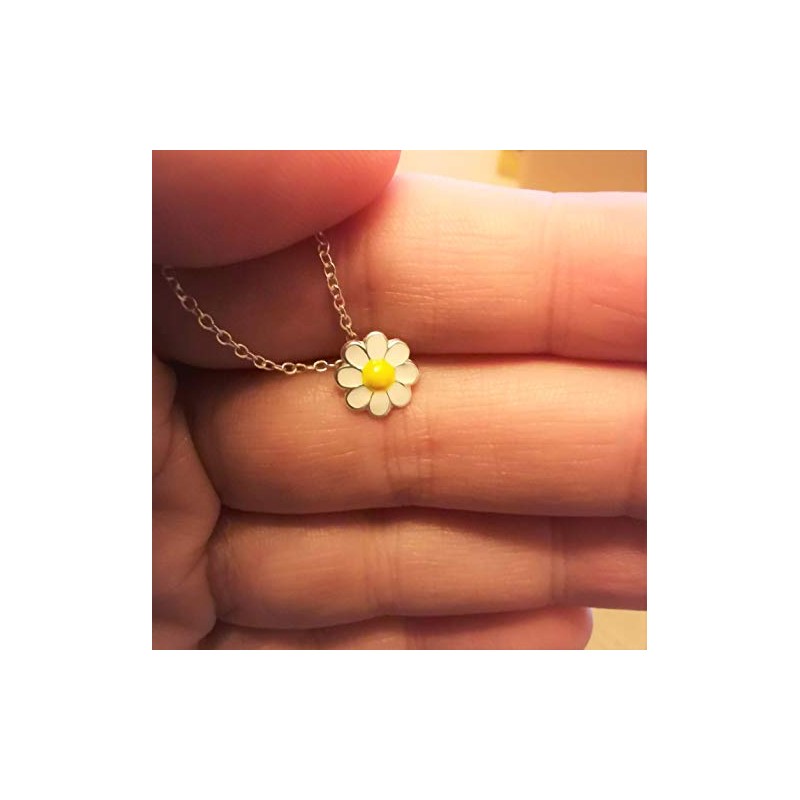 Daisy Flower Necklace and Pendant - Sterling Silver