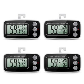 Thermometer Hygrometer Ankilo Digital Fridge Thermometer Freezer Thermometer Wireless Indoor Thermometer with LCD Display Magnetic Max/Min Recording Function for Home Pack of 4