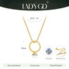 LADYGD Birthstone Necklace for Women 14K Gold Plated Cirlle Pendant