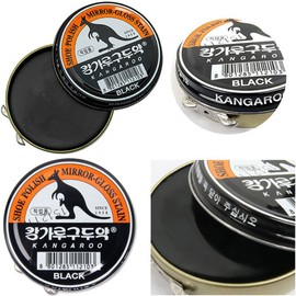 (Black x 3 pcs) Kangaroo Shoe Boots Dyes Polishes Mirror-Gloss Stain Shine Wax For Professional
