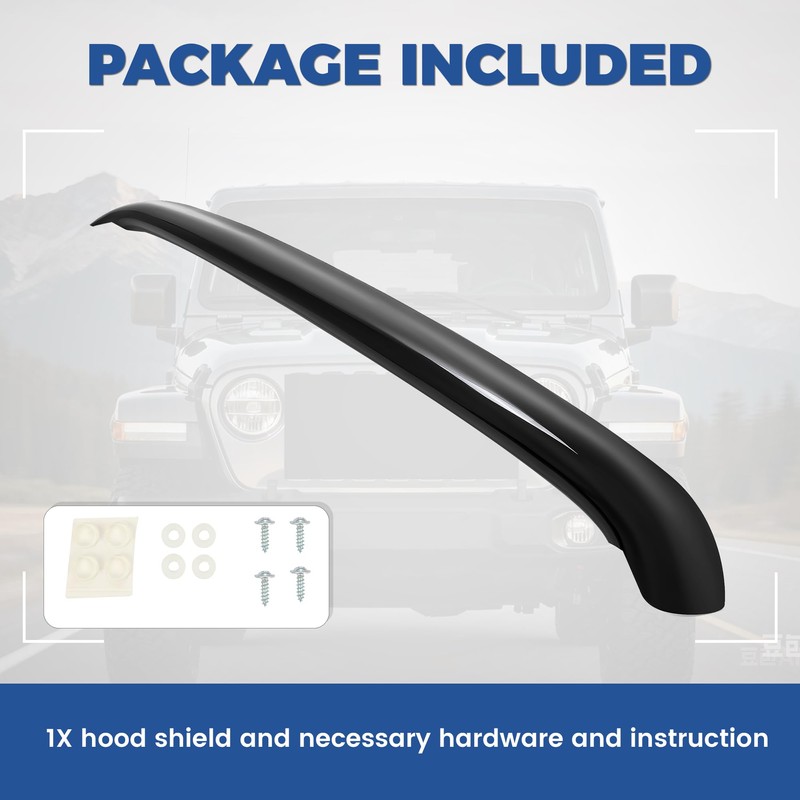 HECASA Hood Shield Compatible with 2007-2018 Jeep Wrangler JK PC
