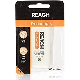 REACH Dentotape Floss Unflavored 100 YD - Buy Packs and SAVE (Pack of 6)