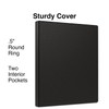 SIMPLY Staples 1337665 Light-Use .5-inch Round 3-Ring Non-View Binder Black