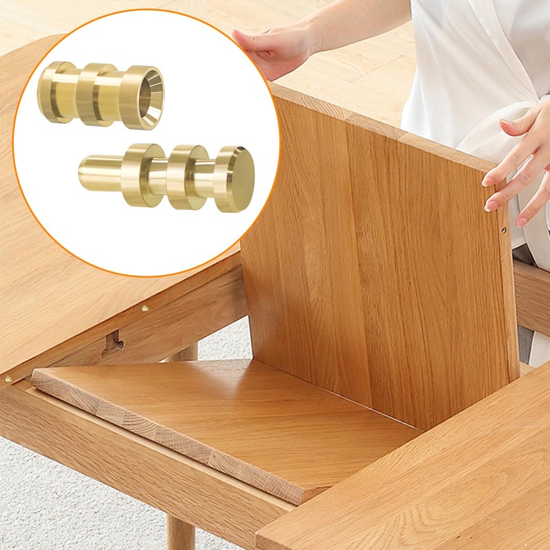 Brass Table Leaf Dowel Pin, 15pcs Table Bolt Sleeve Connectors
