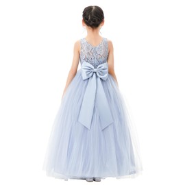 Illusion Lace Flower Girl Dresses for Pageant Occasions Junior Bridesmaid 331 6