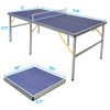 HaoKang Mid-Size Table Tennis Table 6Ft Ping-Pong Table Set Foldable