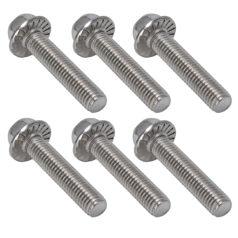 20Pcs M10x1.5 Screw Bolts A2‑70 Stainless Steel Flanged Hex Head