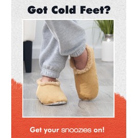 Snoozies Comfy Slippers for Men with Sherpa Fleece Lining and Non-Skid Sole, Corduroy Mens Slippers Size 11-12 (Tan, Large)