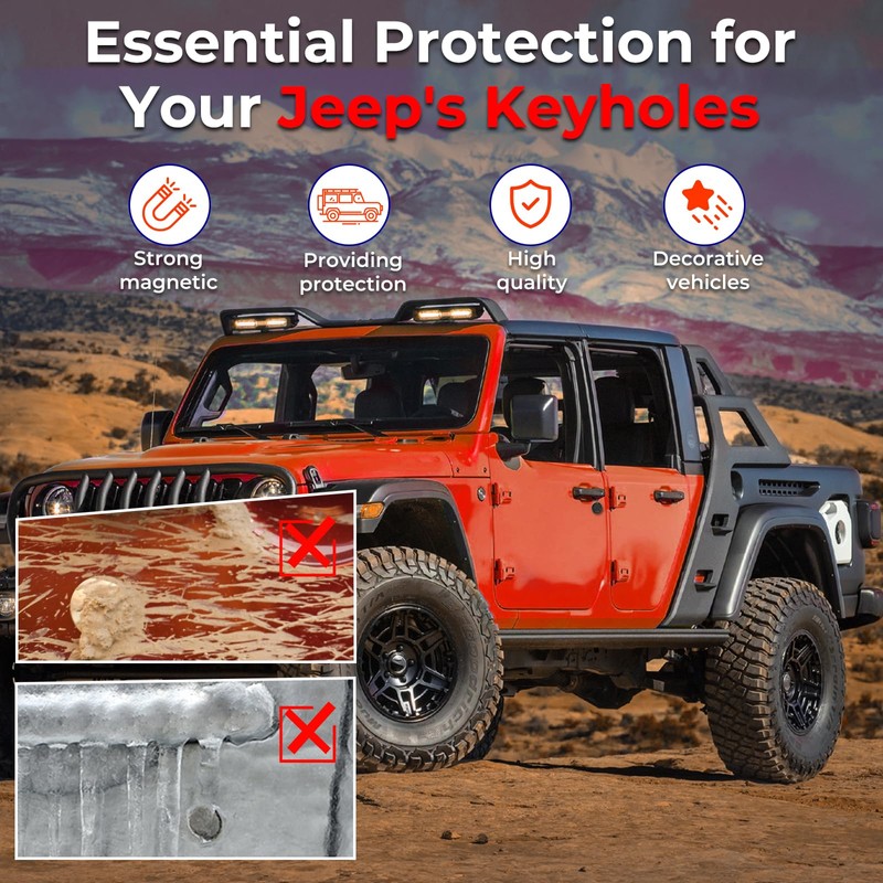 CALBEAU Keyhole Covers for 2007-2018 Jeep Wrangler JK Door, Strong