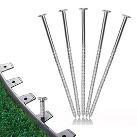 Thunia Artificial Turf Stakes Landscape Edging Stakes Spiral Stainless Steel Anchoring Spikes for Landscaping Edging, Weed Barrier, Lawn Edging,Tent Stakes, 6 in 11 Pcs