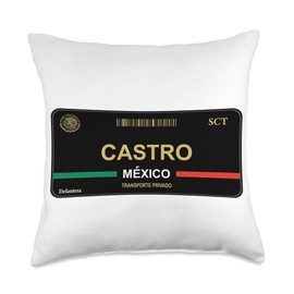 Apellido Castro License Plate Family Last Name Castro Throw Pillow