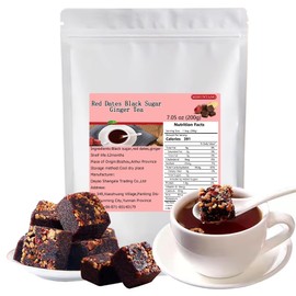 Handmade Old Brown Sugar Ginger Red Dates Tea 7.05 Oz Black Sugar Red Jujube Cubes Ginger Sugar Tea