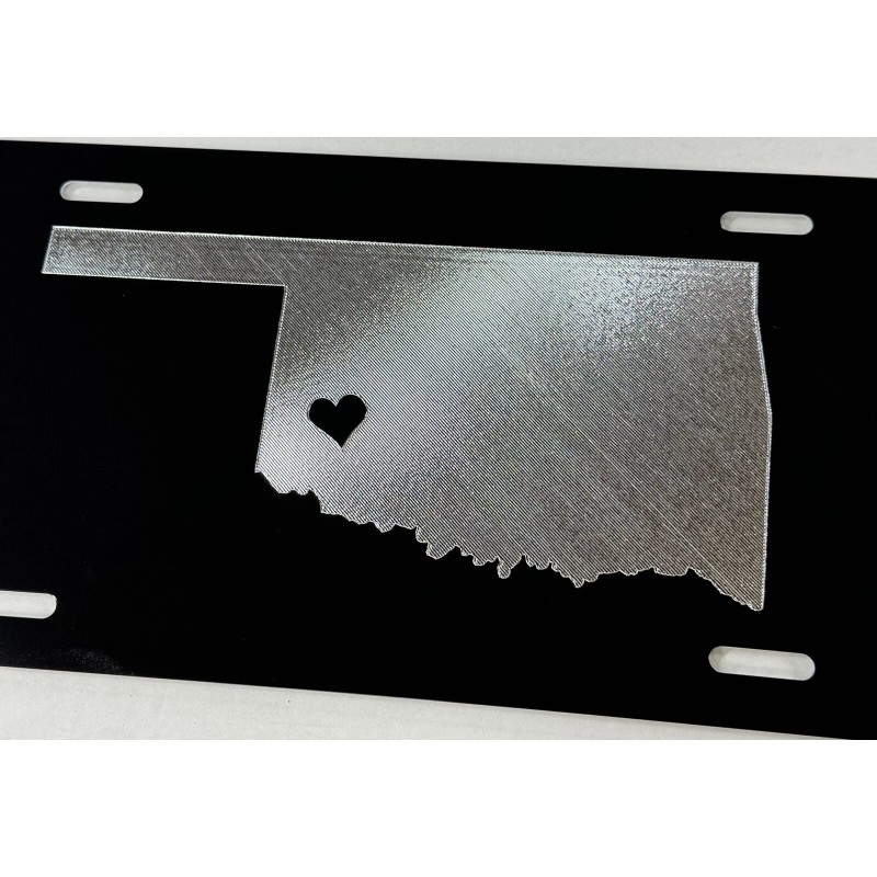 Diamond Etched Products Oklahoma OK State Car Tag Diamond Etched