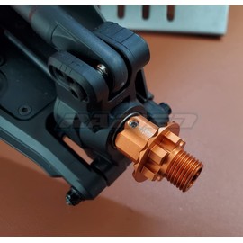 Aluminum Alloy +13mm Wide 17mm splined Wheel hubs Hex Adapters for Traxxas 1/8 4WD Sledge Monster Truck Replace 8654 2pcs - Orange