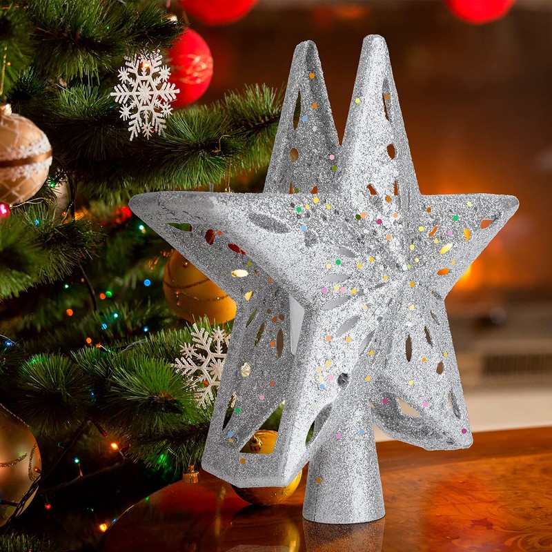 LED Rotating Tree Topper Light Projector with 6 Slides -