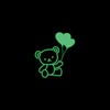 Cute Teddy Bear Heart Sweet Funny Style 14 Glow in