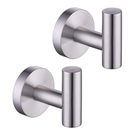 SEIDO Heavy Duty SUS 304 Stainless Steel Bathroom Robe Hooks, Screw Mounted Single Towel Hook with Minimalist Contemporary Design, Brushed Nickel - 2 Pack