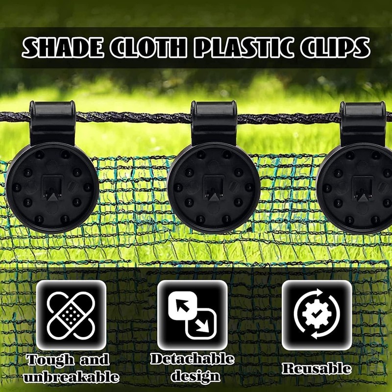 Aewerpec 40 Pcs Shade Cloth Plastic Clips, Heavy Duty Lock