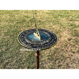 REDSKY TRADER Brass Sundial Grow Old with Me 10 inches Gift Idea for Parents, Grandparents, Friends, Couples, Sundial Gift, Garden Or Home Decor