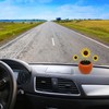 2Pcs Solar Dancing Flower Car Decoration, Apple Blossom Sunflower with