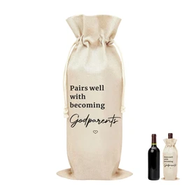Godparents Proposal Gift Wine Bags - Godparents Thank You Presents for Godmother Godfather God Parents Gifts from Godchild God Parents Proposal Gifts for Men Women Christian Godparent Wine Gift Bag
