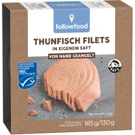 followfood MSC Tuna Fillets Natural, 185 g