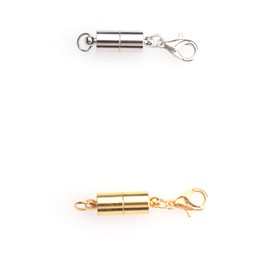 Ruwado Locking Magnetic Clasps with Rhinestone 2 Pcs Lobster Clasps Metal Vintage Chic Converter Chain Extenders Accessories for Jewelry Making Necklace Bracelet DIY Crafting Project (Cylinder)